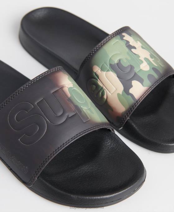Superdry glisoare magice de plajă camo pantofi verde bărbați JX0Z1945