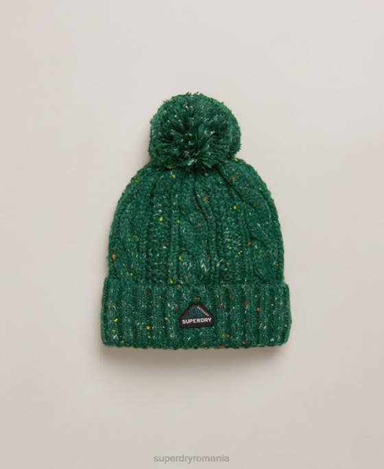 Superdry gracie cable beanie accesorii verde femei JX0Z4321