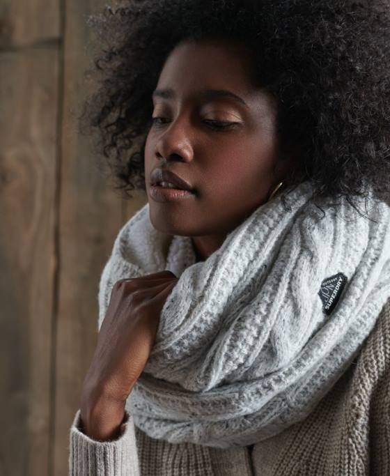 Superdry gracie cable snood accesorii alb femei JX0Z4325