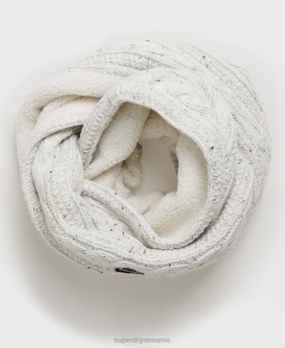 Superdry gracie cable snood accesorii alb femei JX0Z4325