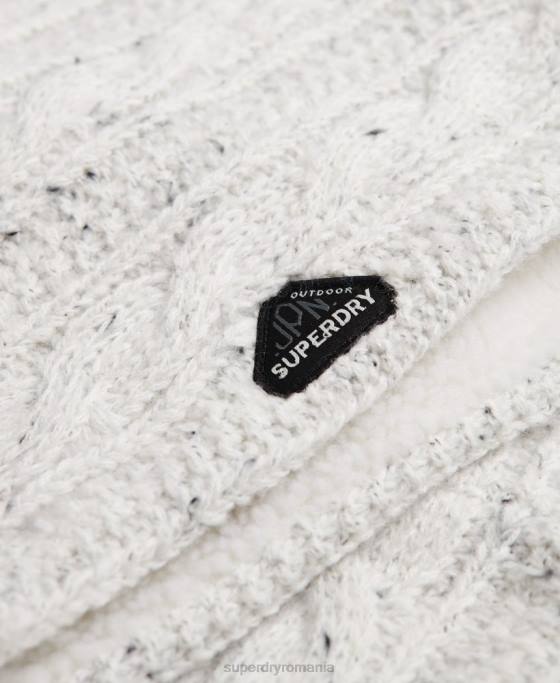 Superdry gracie cable snood accesorii alb femei JX0Z4325