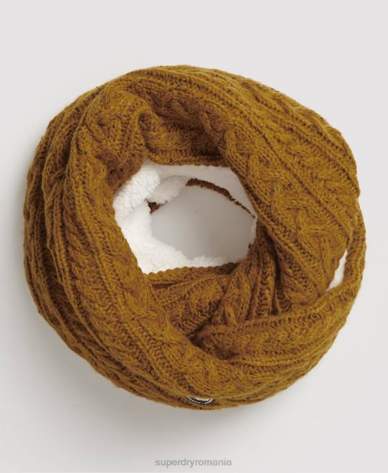 Superdry gracie cable snood accesorii galben femei JX0Z4337