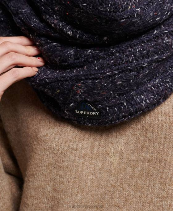 Superdry gracie cable snood accesorii marina femei JX0Z4324