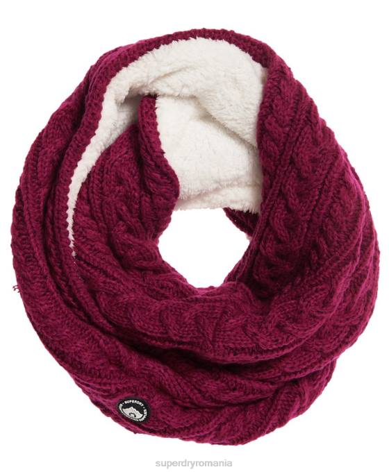 Superdry gracie cable snood accesorii roz femei JX0Z4336