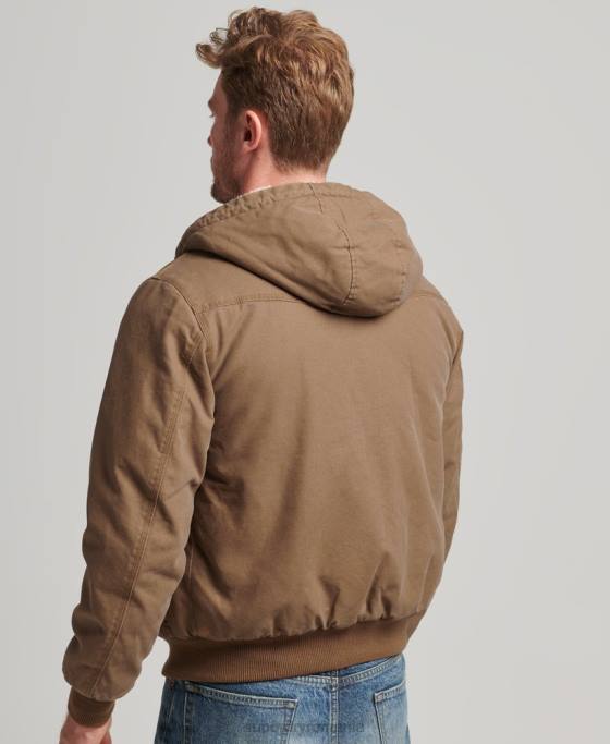 Superdry haine de lucru bomber cu glugă îmbrăcăminte maro bărbați JX0Z1062