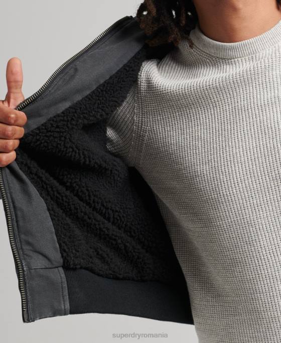 Superdry haine de lucru bomber cu glugă îmbrăcăminte maro bărbați JX0Z1067