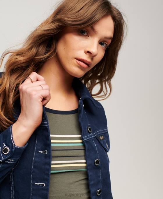 Superdry haine de lucru decupate îmbrăcăminte marina femei JX0Z3528