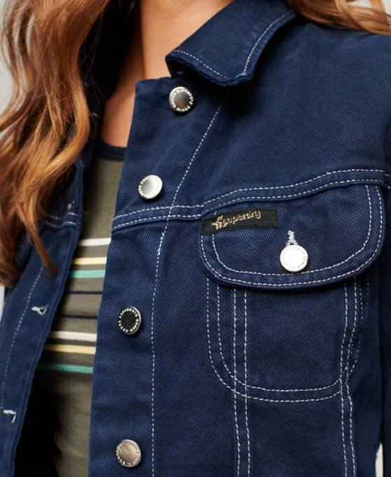 Superdry haine de lucru decupate îmbrăcăminte marina femei JX0Z3528