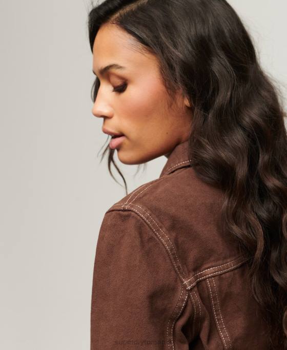 Superdry haine de lucru decupate îmbrăcăminte maro femei JX0Z3532
