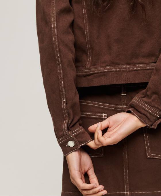 Superdry haine de lucru decupate îmbrăcăminte maro femei JX0Z3532