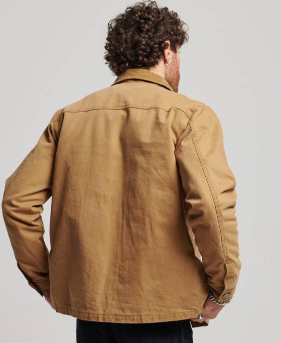 Superdry haine de lucru ranch îmbrăcăminte maro bărbați JX0Z4450