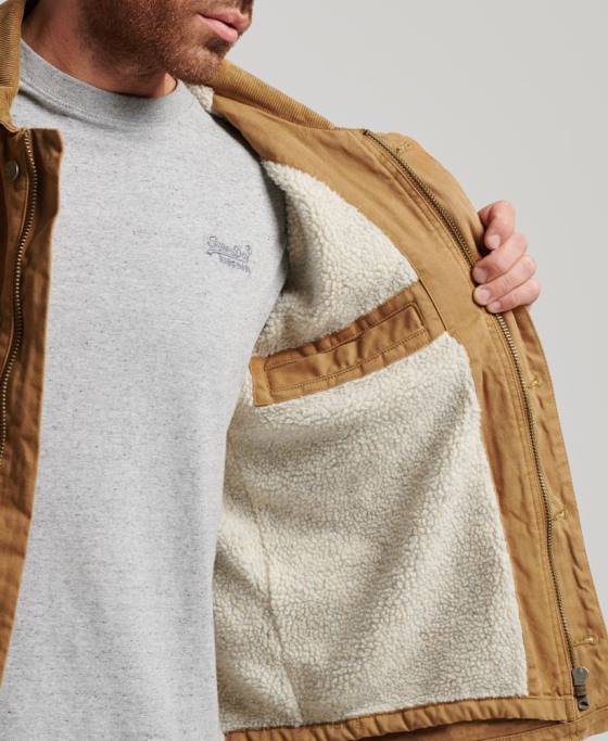 Superdry haine de lucru ranch îmbrăcăminte maro bărbați JX0Z4450