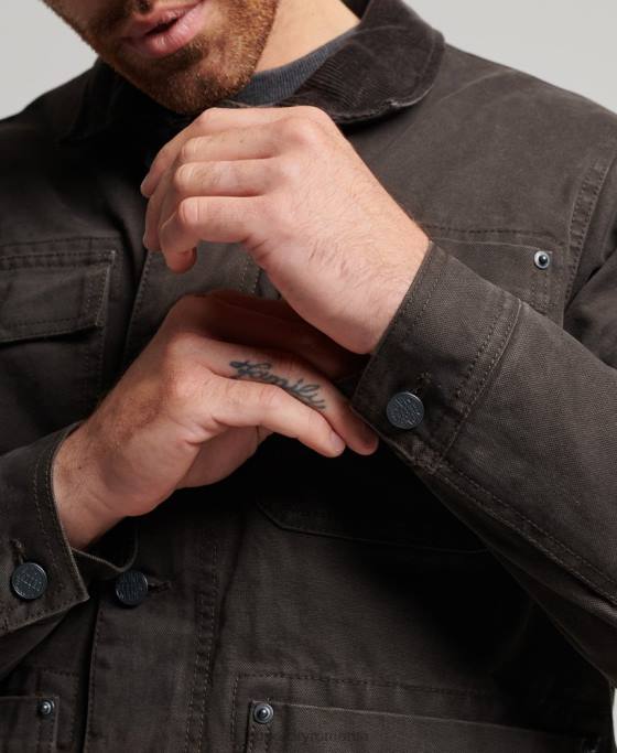 Superdry haine de lucru ranch îmbrăcăminte maro bărbați JX0Z4649