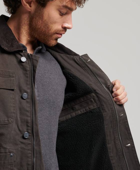 Superdry haine de lucru ranch îmbrăcăminte maro bărbați JX0Z4649