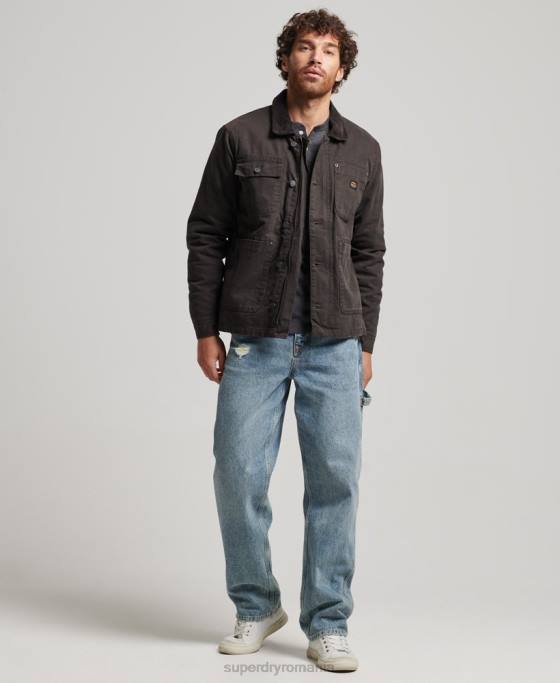 Superdry haine de lucru ranch îmbrăcăminte maro bărbați JX0Z4649