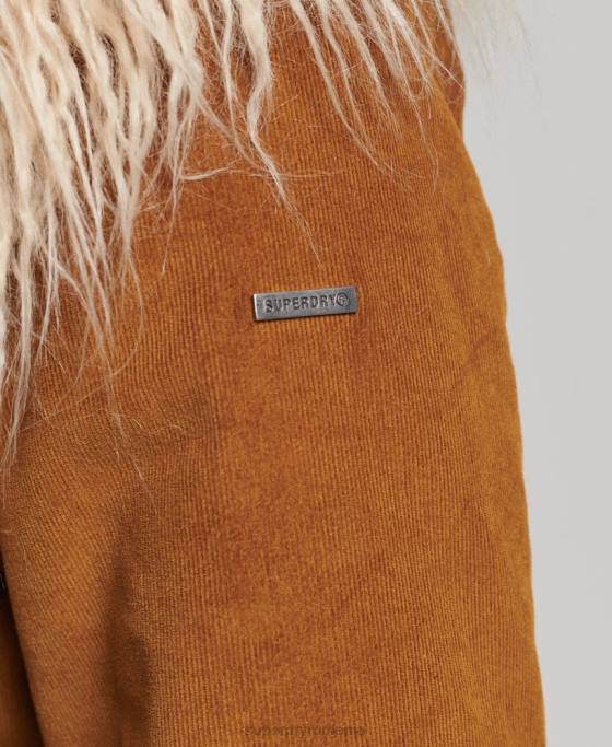Superdry haină afgană căptușită cu blană artificială îmbrăcăminte maro femei JX0Z3737