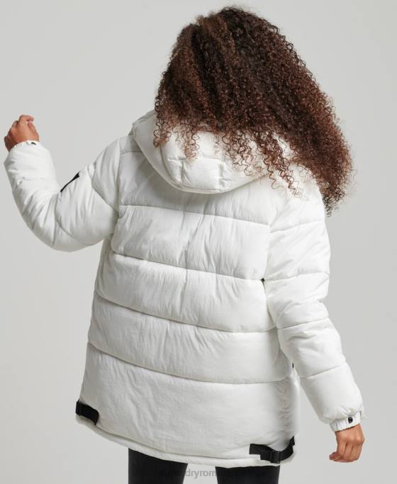 Superdry haină căptușită cocon de expediție îmbrăcăminte alb femei JX0Z3791