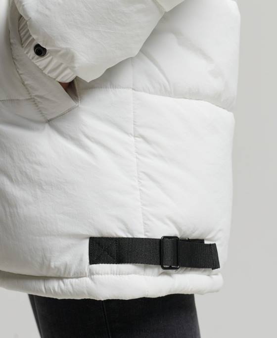 Superdry haină căptușită cocon de expediție îmbrăcăminte alb femei JX0Z3791