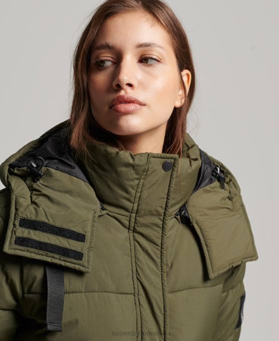 Superdry haină căptușită cocon de expediție îmbrăcăminte kaki femei JX0Z3644