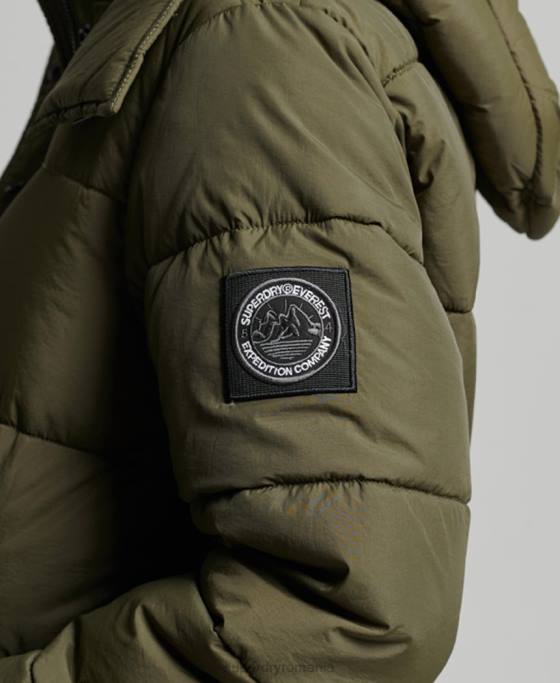 Superdry haină căptușită cocon de expediție îmbrăcăminte kaki femei JX0Z3644