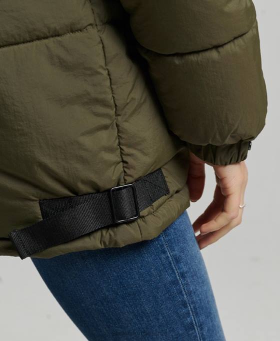 Superdry haină căptușită cocon de expediție îmbrăcăminte kaki femei JX0Z3644