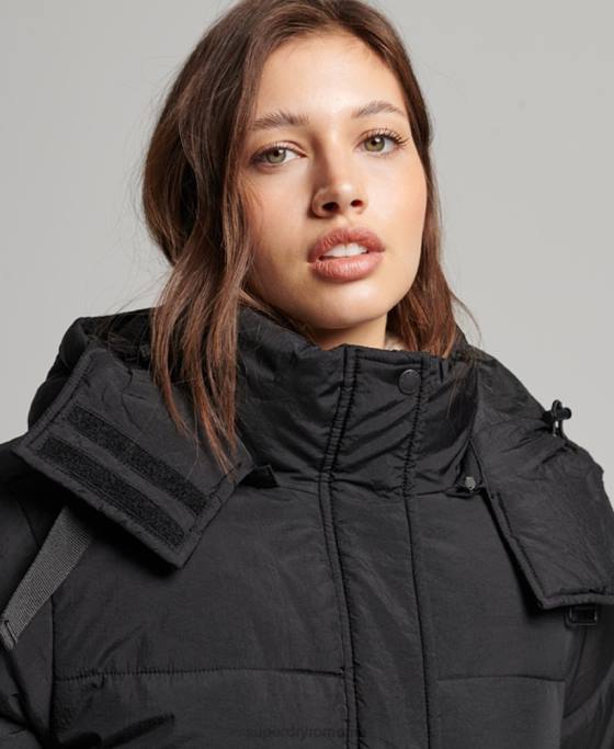 Superdry haină căptușită cocon de expediție îmbrăcăminte negru femei JX0Z3597