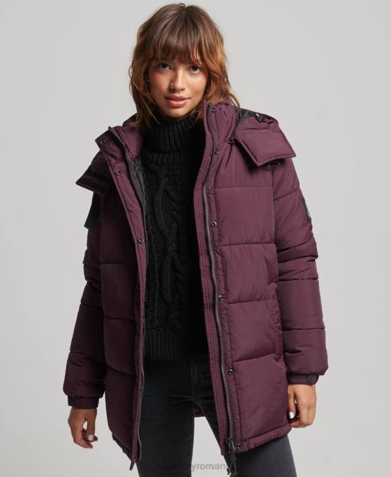 Superdry haină căptușită cocon de expediție îmbrăcăminte roșu femei JX0Z3624