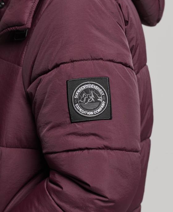 Superdry haină căptușită cocon de expediție îmbrăcăminte roșu femei JX0Z3624