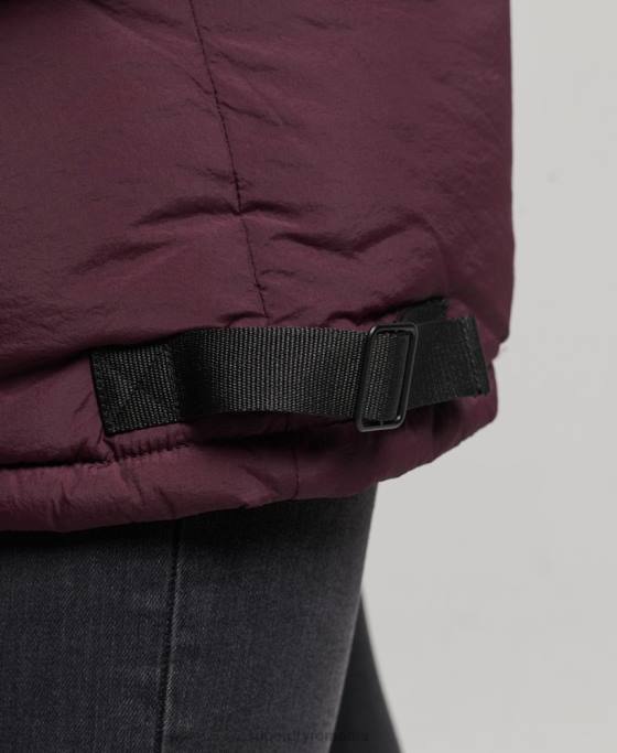 Superdry haină căptușită cocon de expediție îmbrăcăminte roșu femei JX0Z3624