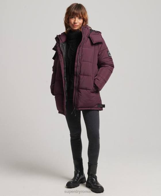 Superdry haină căptușită cocon de expediție îmbrăcăminte roșu femei JX0Z3624