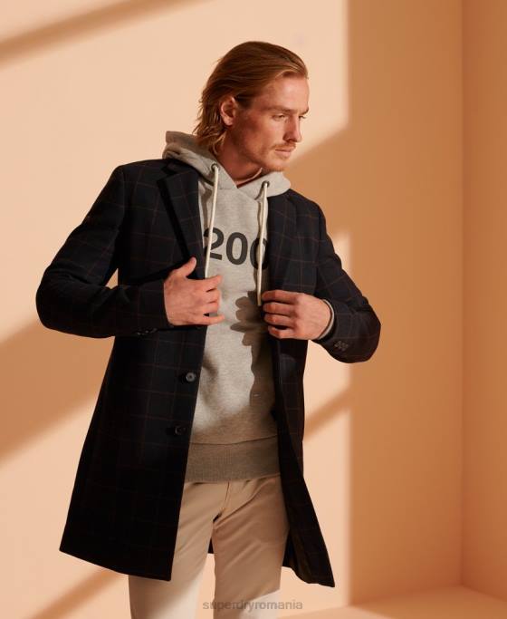 Superdry haină de lână de bază îmbrăcăminte marina bărbați JX0Z1197