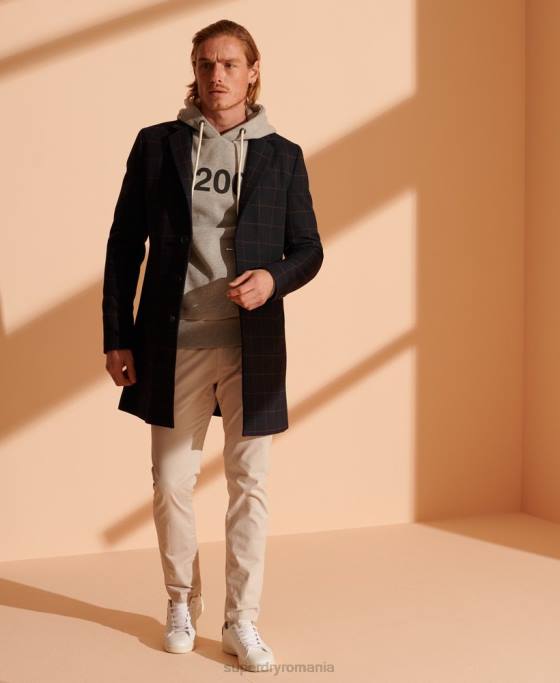 Superdry haină de lână de bază îmbrăcăminte marina bărbați JX0Z1197