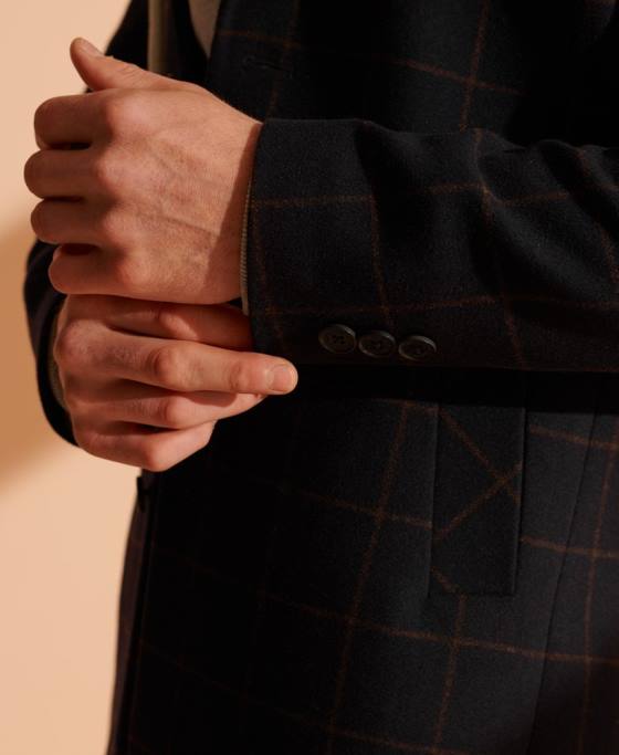 Superdry haină de lână de bază îmbrăcăminte marina bărbați JX0Z1197