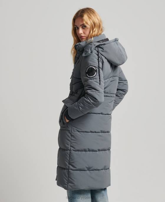 Superdry haină everest cu paragate îmbrăcăminte gri inchis femei JX0Z5576