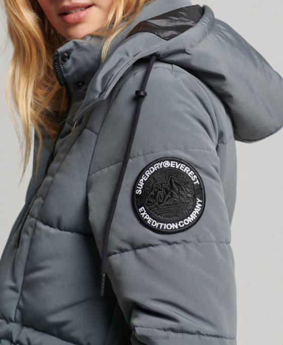 Superdry haină everest cu paragate îmbrăcăminte gri inchis femei JX0Z5576