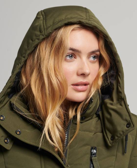 Superdry haină everest cu paragate îmbrăcăminte verde femei JX0Z5688