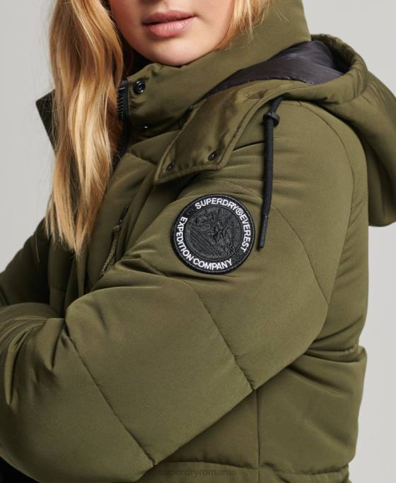 Superdry haină everest cu paragate îmbrăcăminte verde femei JX0Z5688