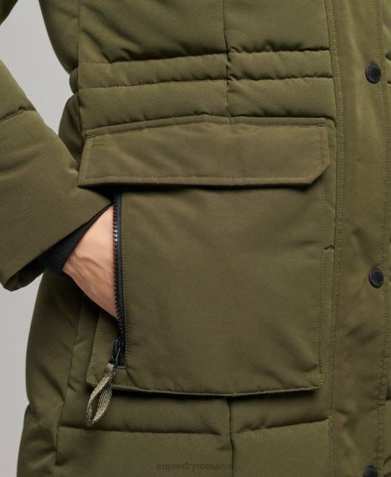 Superdry haină everest cu paragate îmbrăcăminte verde femei JX0Z5688