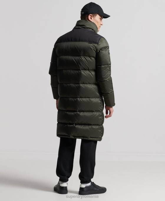 Superdry haină puf cu paragate îmbrăcăminte kaki bărbați JX0Z4556