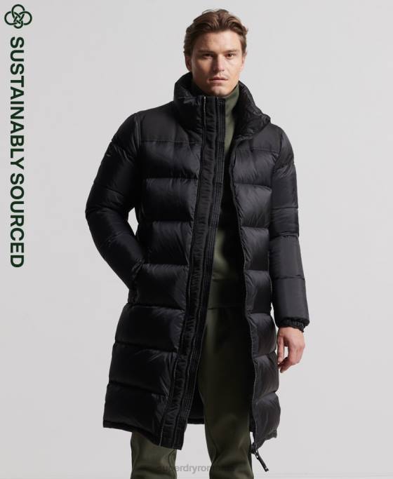 Superdry haină puf cu paragate îmbrăcăminte negru bărbați JX0Z4652
