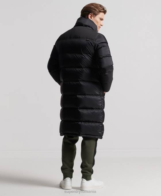 Superdry haină puf cu paragate îmbrăcăminte negru bărbați JX0Z4652