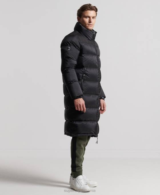 Superdry haină puf cu paragate îmbrăcăminte negru bărbați JX0Z4652