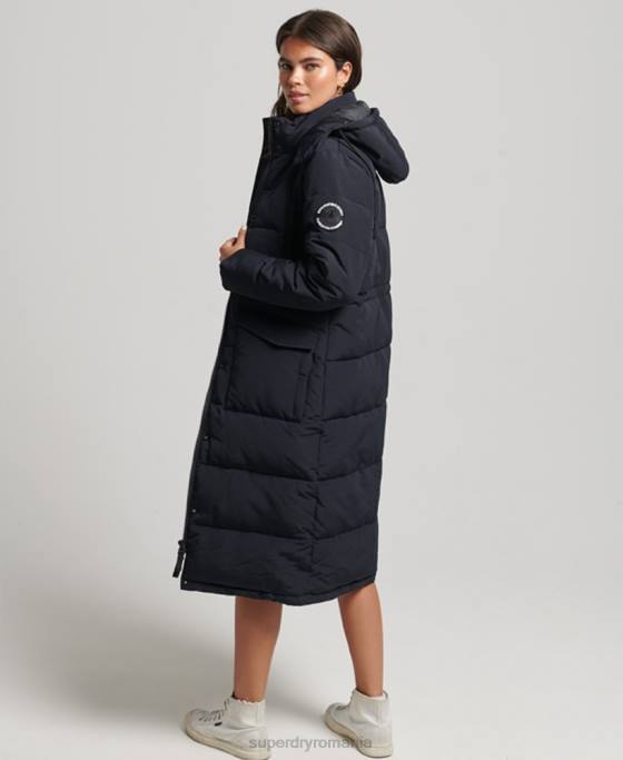 Superdry haină pufă cu paragate Everest îmbrăcăminte gri inchis femei JX0Z3588