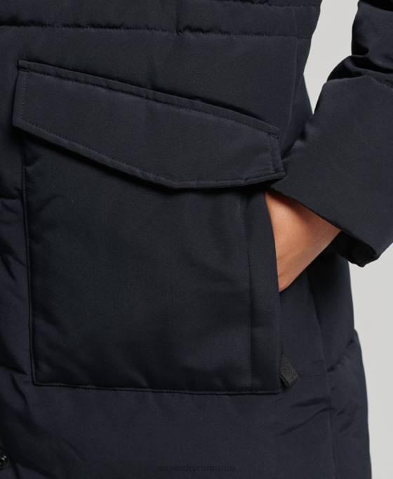 Superdry haină pufă cu paragate Everest îmbrăcăminte gri inchis femei JX0Z3588
