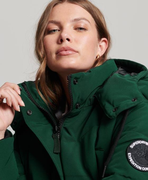 Superdry haină pufă cu paragate Everest îmbrăcăminte verde femei JX0Z3704