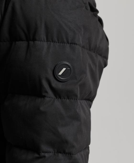 Superdry haină pufă lungă arctică îmbrăcăminte negru femei JX0Z5638