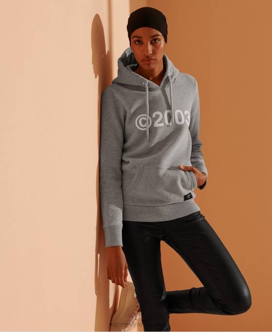 Superdry hanorac 2003 îmbrăcăminte gri femei JX0Z3475