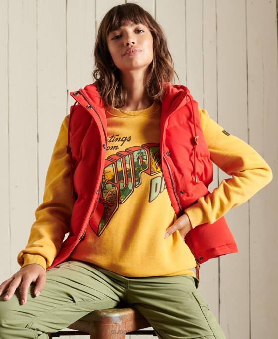 Superdry hanorac Heritage Mountain Crew îmbrăcăminte aur femei JX0Z3463