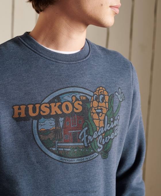 Superdry hanorac Heritage Mountain Crew îmbrăcăminte marina bărbați JX0Z846