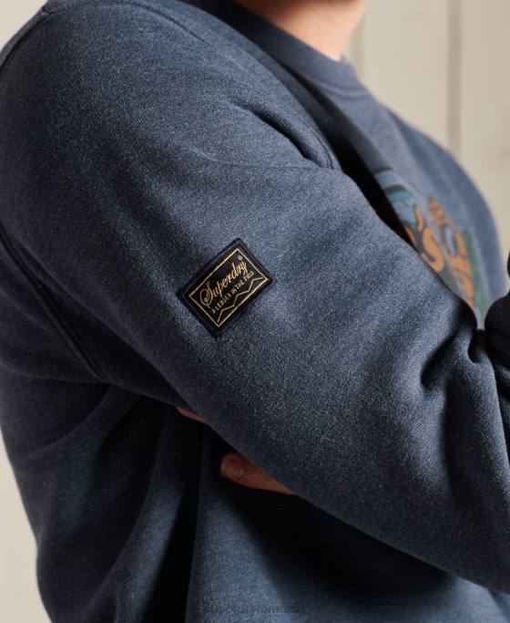 Superdry hanorac Heritage Mountain Crew îmbrăcăminte marina bărbați JX0Z846